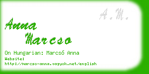 anna marcso business card