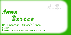 anna marcso business card